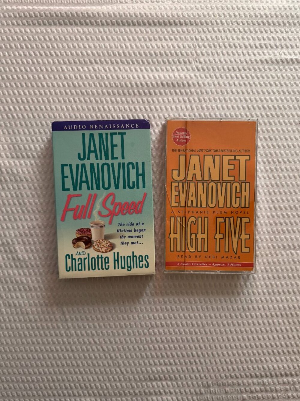 2 Books On Cassette - “Full Speed”/”High Five” BY Janet Evanovich